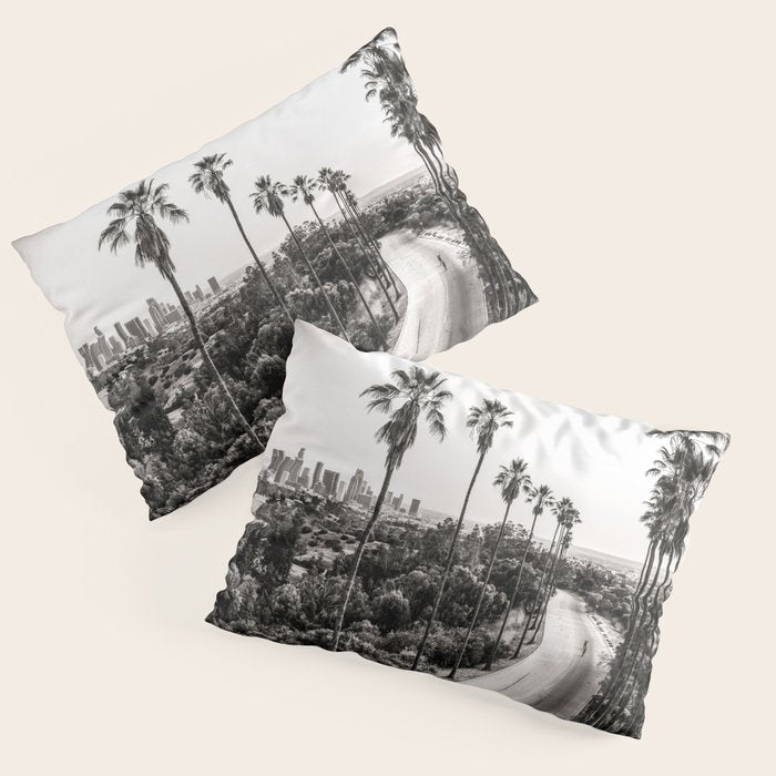 Los Angeles Black and White Pillow Sham Gallery Image 3