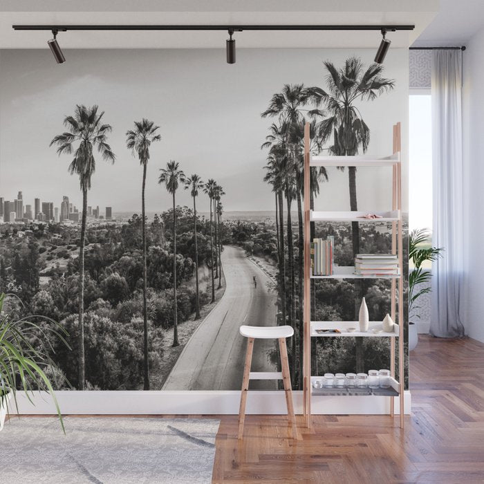 Los Angeles Black and White Wall Mural Gallery Image 1