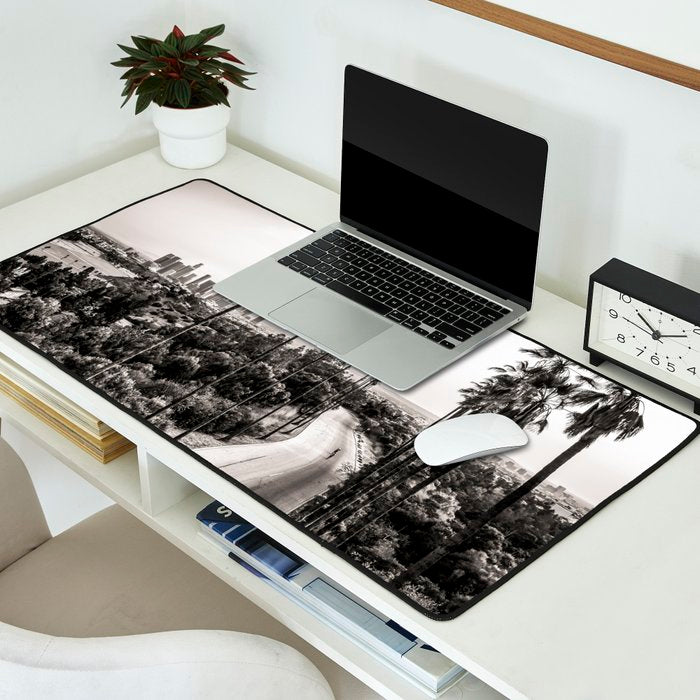 Los Angeles Black and White Desk Mat Gallery Image 2