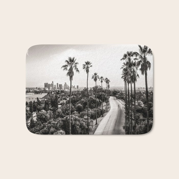 Los Angeles Black and White Bath Mat Gallery Image 1