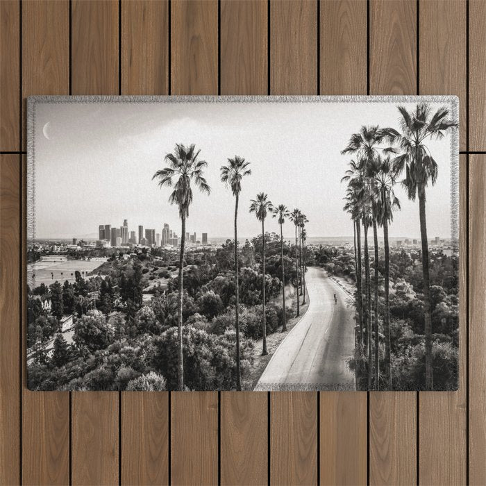 Los Angeles Black and White Outdoor Rug Gallery Image 1