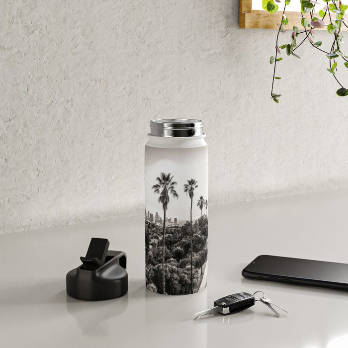 Los Angeles Black and White Water Bottle Gallery Image 4