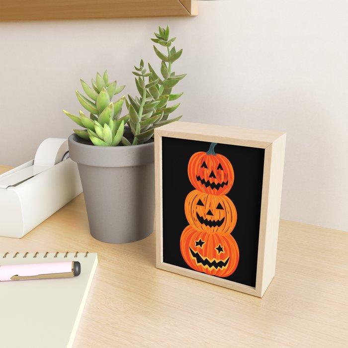Happy halloween pumpkin jack o lantern art Mini Art Print Gallery Image 2