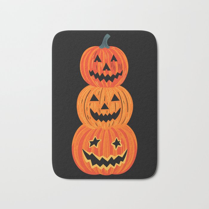 Happy halloween pumpkin jack o lantern art Bath Mat Gallery Image 1
