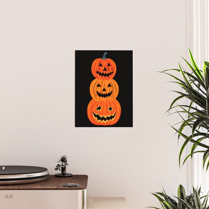 Happy halloween pumpkin jack o lantern art Poster Gallery Image 2