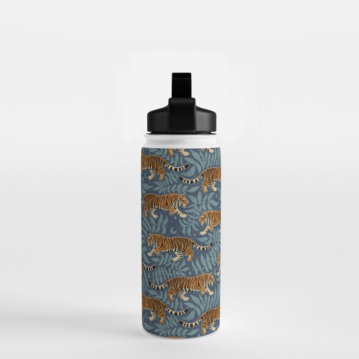 Tigers - dusky blue Water Bottle Gallery Image 2