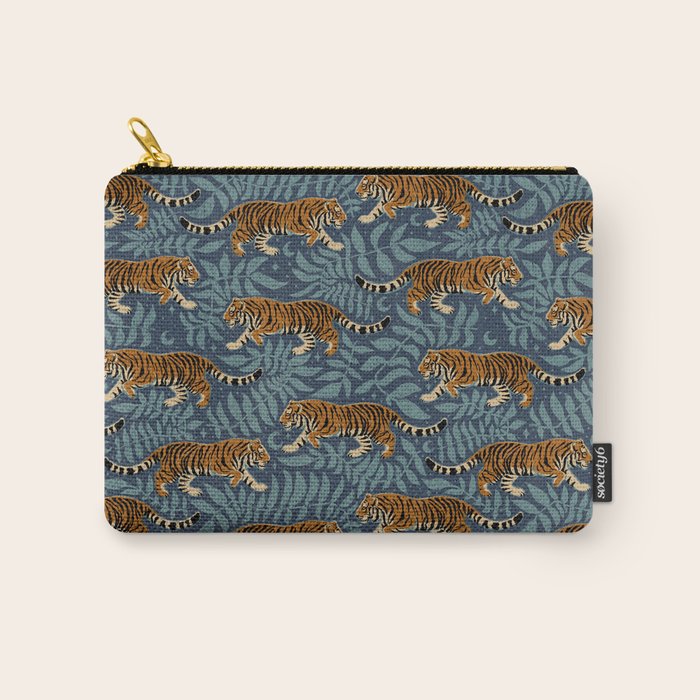 Tigers - dusky blue Carry All Pouch Gallery Image 1