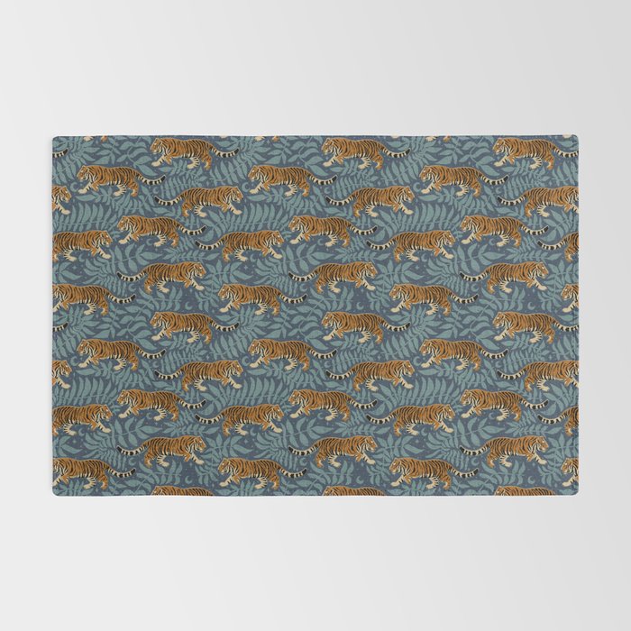 Tigers - dusky blue Rug Gallery Image 2