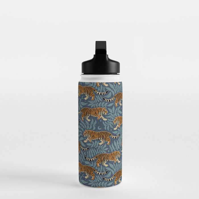 Tigers - dusky blue Water Bottle Gallery Image 3