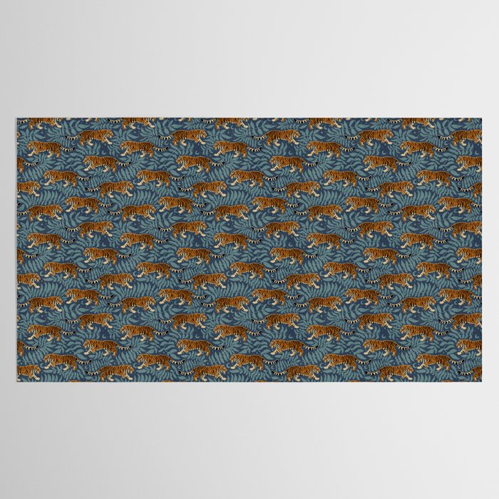 Tigers - dusky blue Tablecloth Gallery Image 2