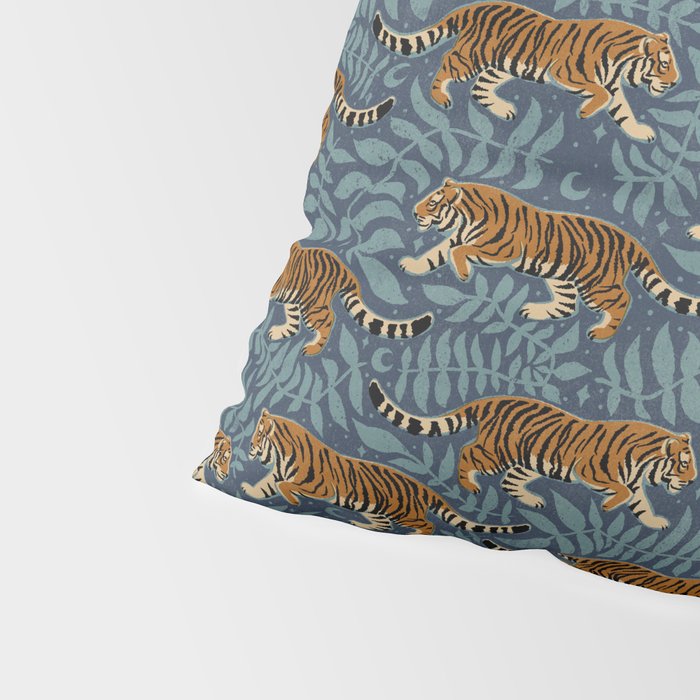 Tigers - dusky blue Pillow Sham Gallery Image 4