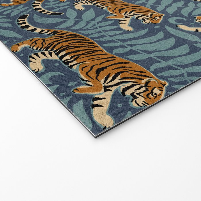 Tigers - dusky blue Welcome Mat Gallery Image 2