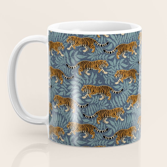 Tigers - dusky blue Coffee Mug Gallery Image 3