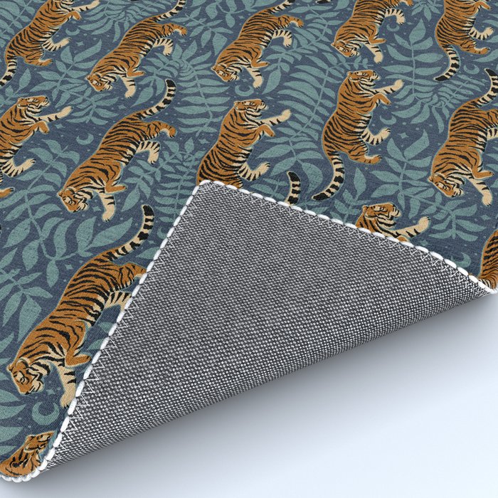 Tigers - dusky blue Rug Gallery Image 4