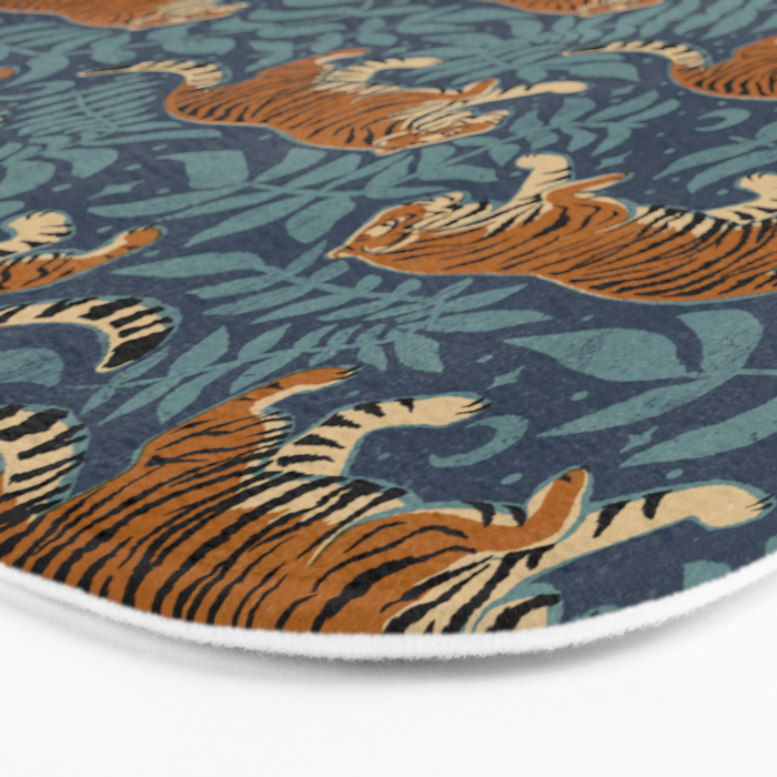 Tigers - dusky blue Bath Mat Gallery Image 3