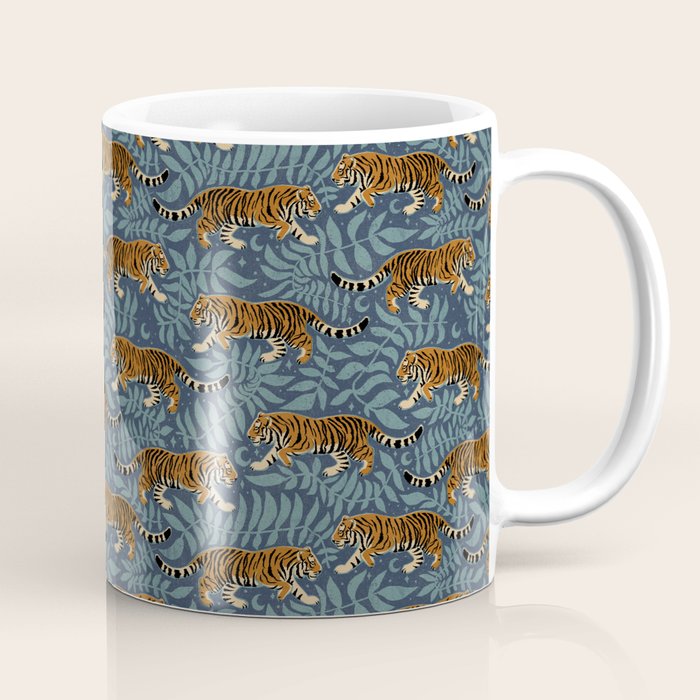 Tigers - dusky blue Coffee Mug Gallery Image 1