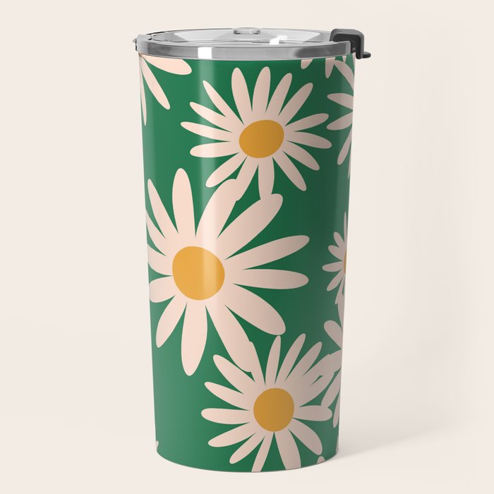 Retro Daisy pattern  Travel Mug Gallery Image 2