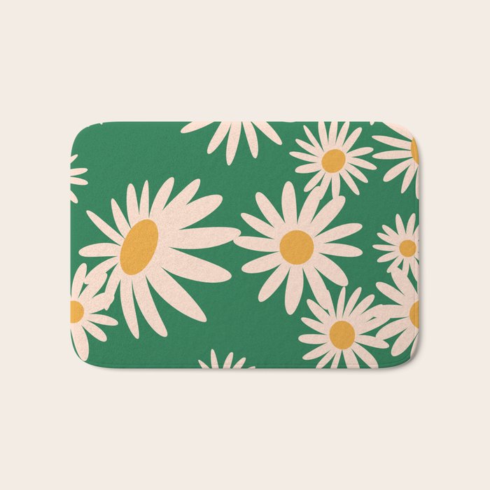Retro Daisy pattern  Bath Mat Gallery Image 1