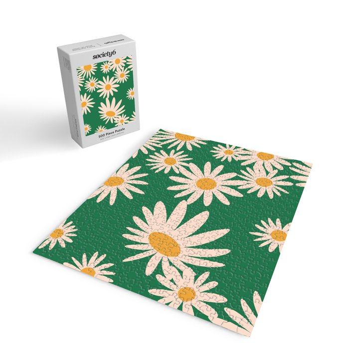 Retro Daisy pattern  Jigsaw Puzzle Gallery Image 2