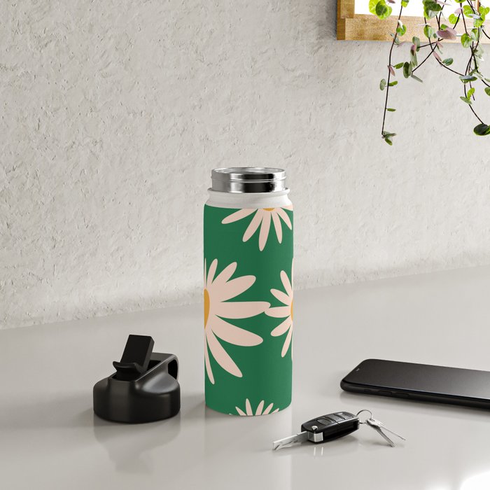 Retro Daisy pattern  Water Bottle Gallery Image 4