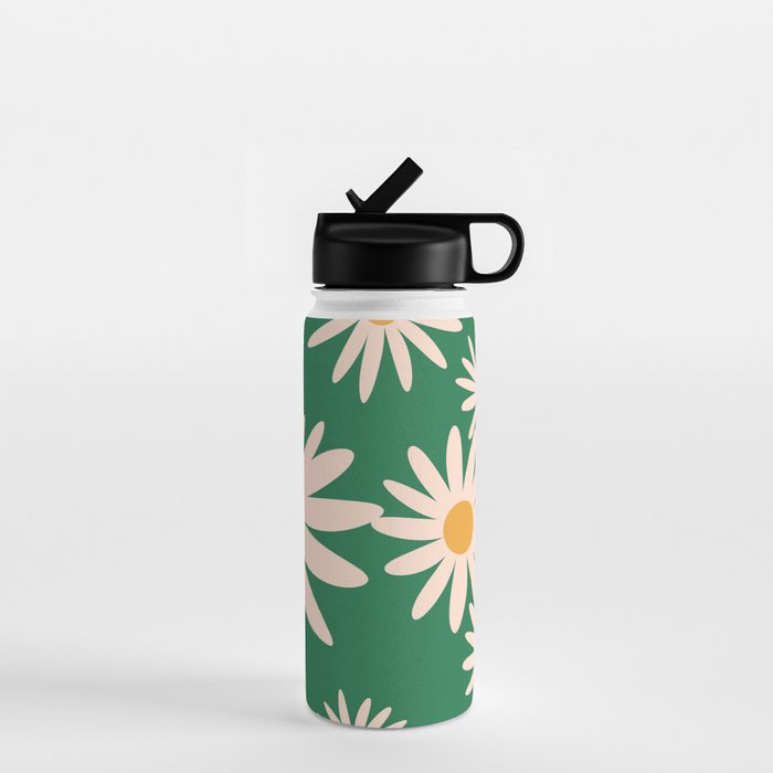 Retro Daisy pattern  Water Bottle Gallery Image 1