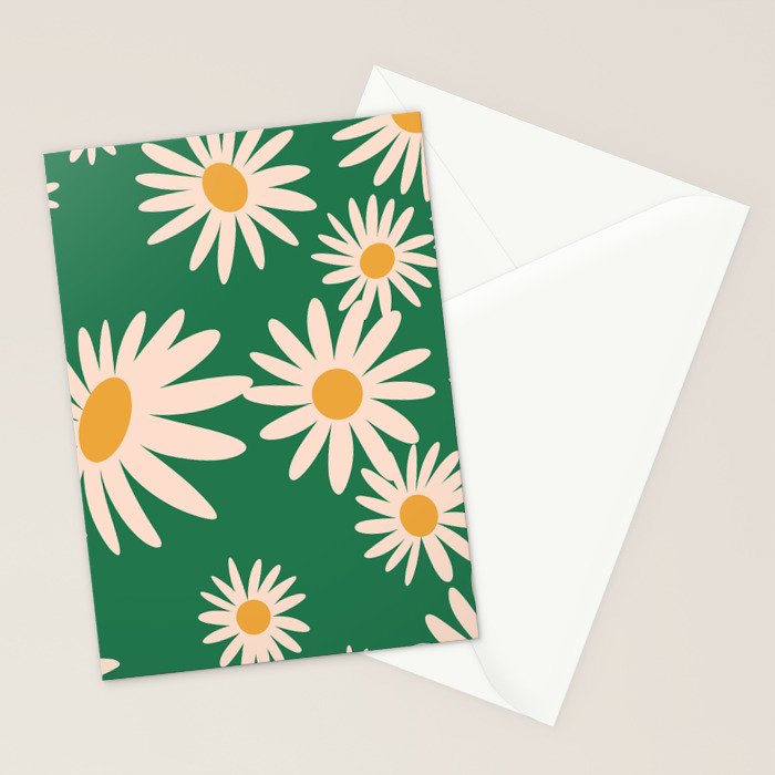 Retro Daisy pattern  Stationery Card Gallery Image 2