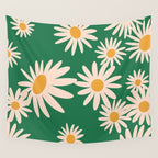 Retro Daisy pattern  Wall Tapestry Gallery Image 4