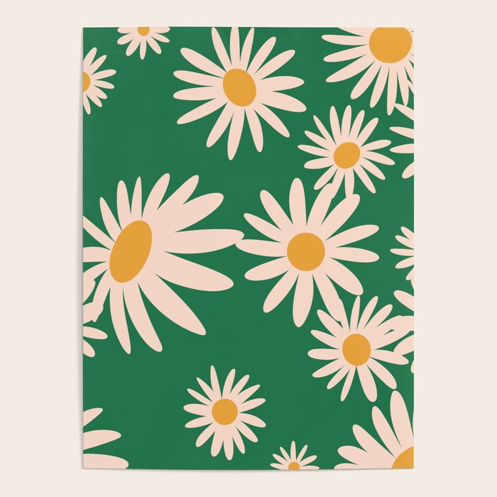 Retro Daisy pattern  Poster Gallery Image 1
