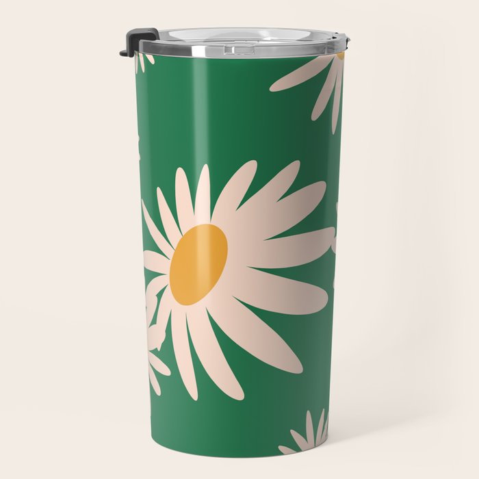Retro Daisy pattern  Travel Mug Gallery Image 3