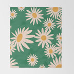 Retro Daisy pattern  Throw Blanket Gallery Image 2
