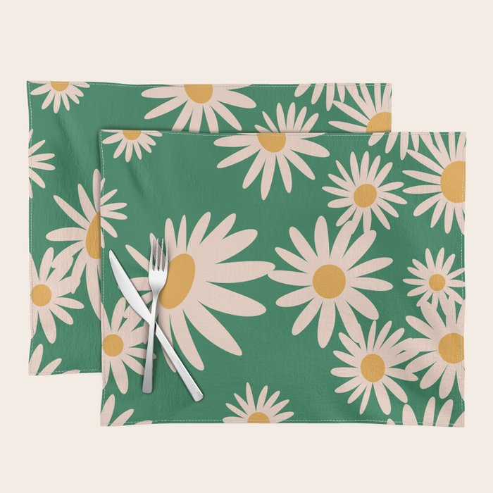 Retro Daisy pattern  Placemat Gallery Image 1