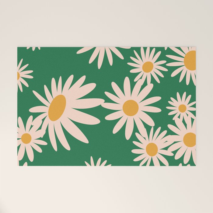 Retro Daisy pattern  Welcome Mat Gallery Image 1