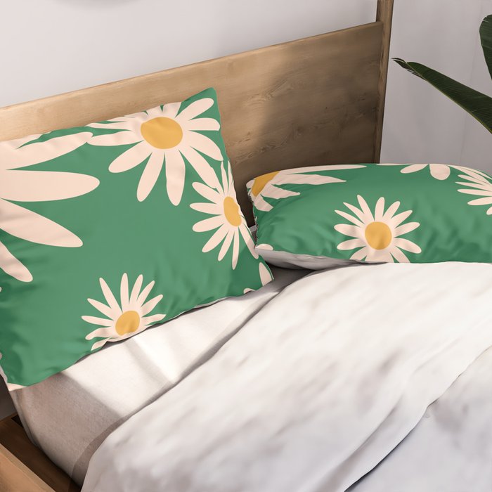 Retro Daisy pattern  Pillow Sham Gallery Image 2