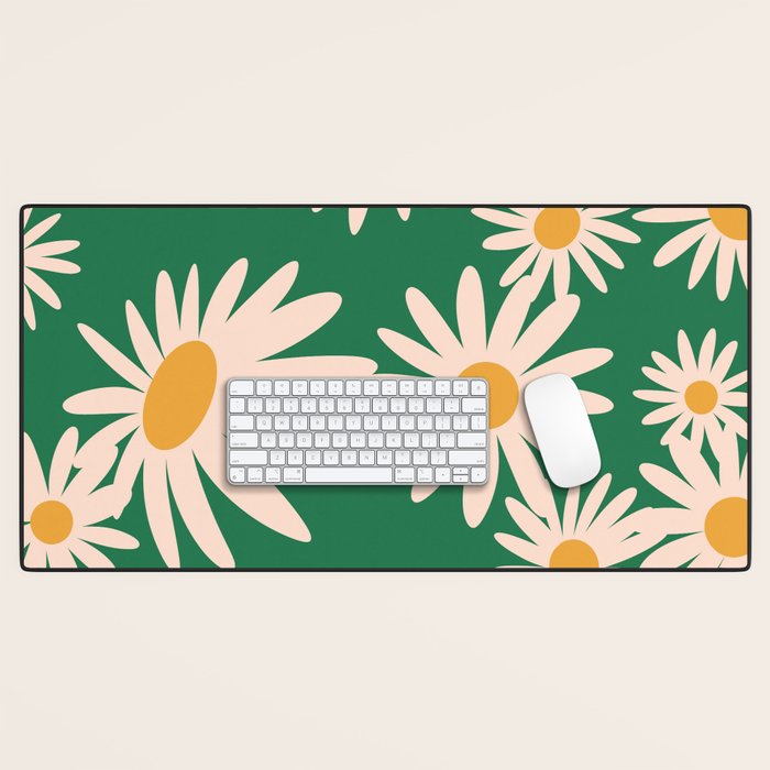 Retro Daisy pattern  Desk Mat Gallery Image 1