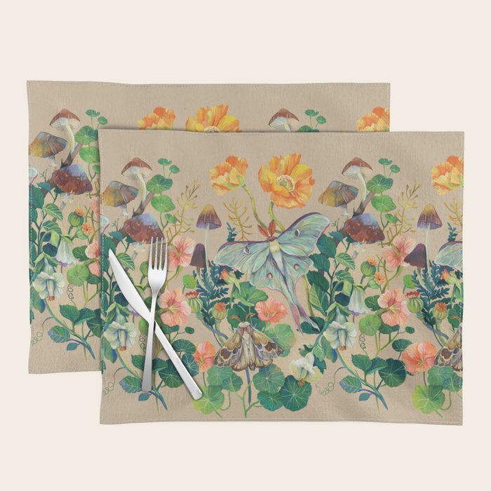 Floral Luna Moth Placemat Gallery Image 1