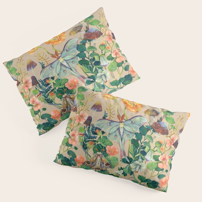 Floral Luna Moth Pillow Sham Gallery Image 3