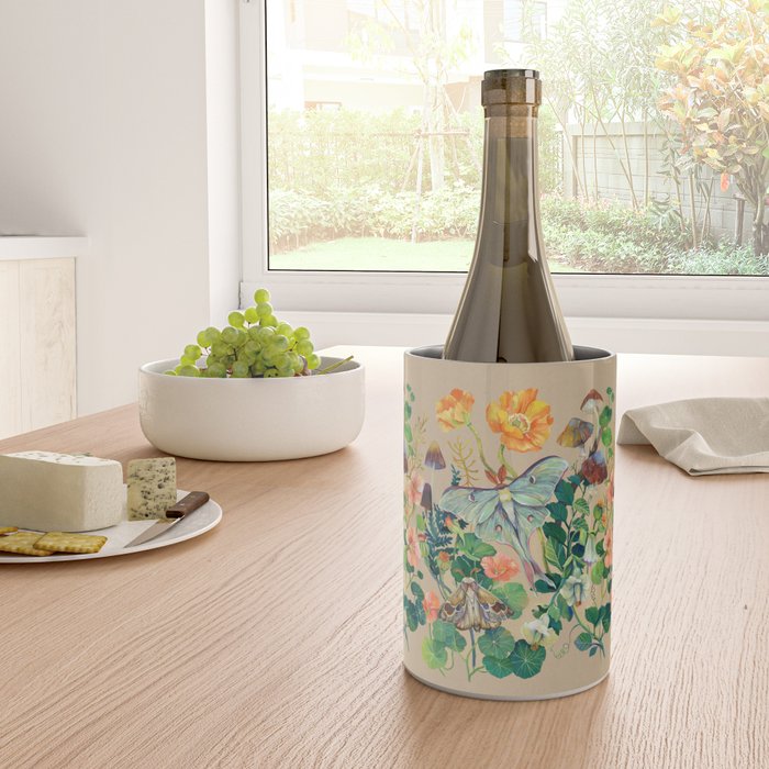 Floral Luna Moth Wine Chiller Gallery Image 4