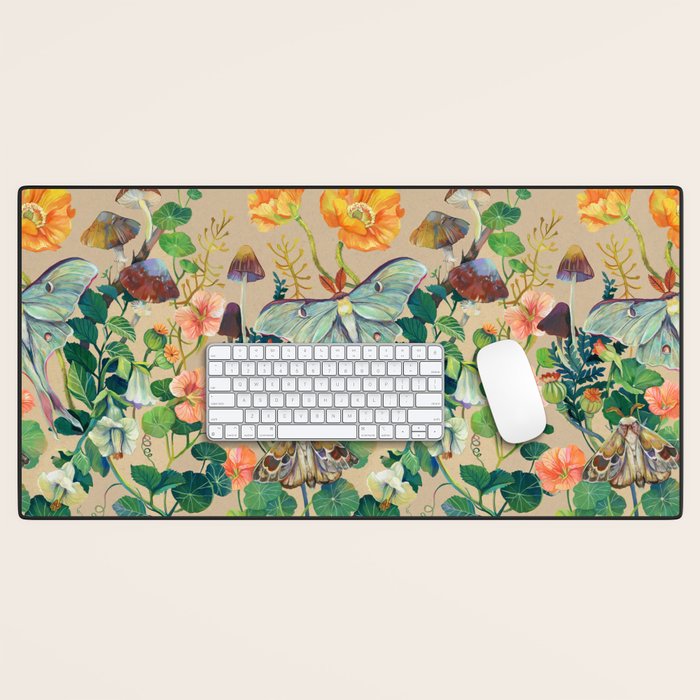 Floral Luna Moth Desk Mat Gallery Image 1