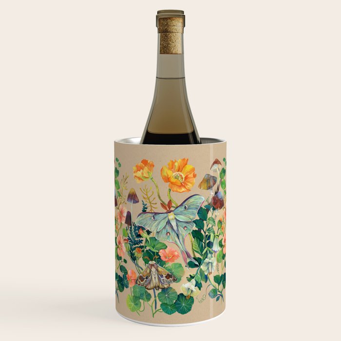 Floral Luna Moth Wine Chiller Gallery Image 1