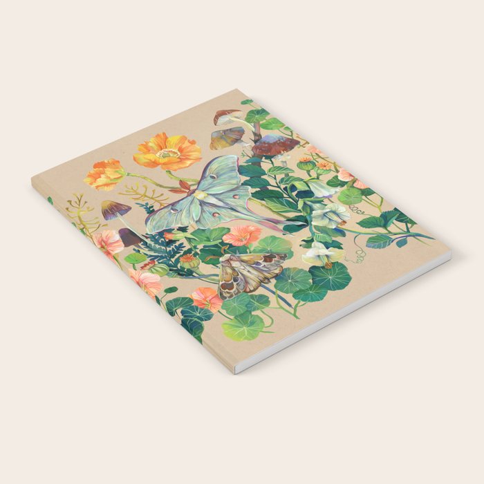 Floral Luna Moth Notebook Gallery Image 1