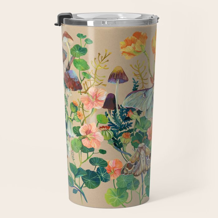 Floral Luna Moth Travel Mug Gallery Image 3