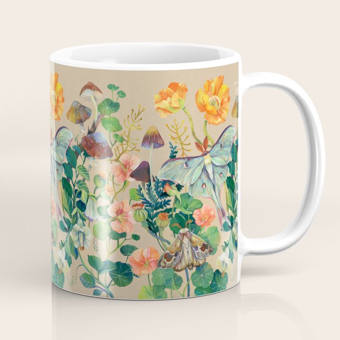Floral Luna Moth Coffee Mug Gallery Image 1