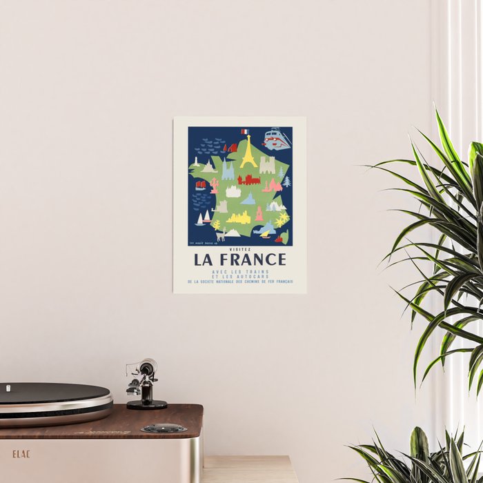 Vintage French Travel Poster - Visit France, 1950s Poster Gallery Image 2