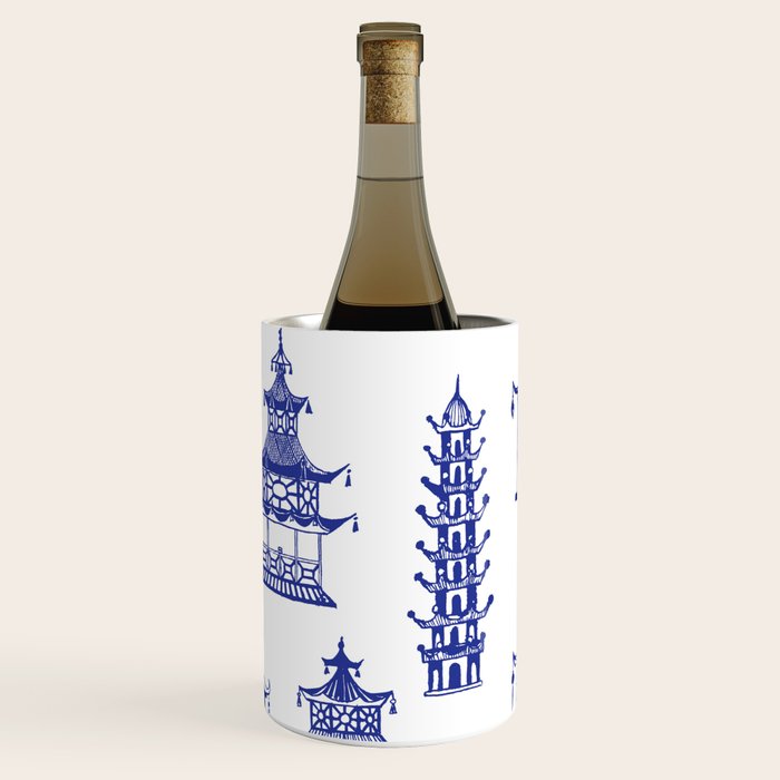 Chinoiserie Temple Pagodas Wine Chiller Gallery Image 1