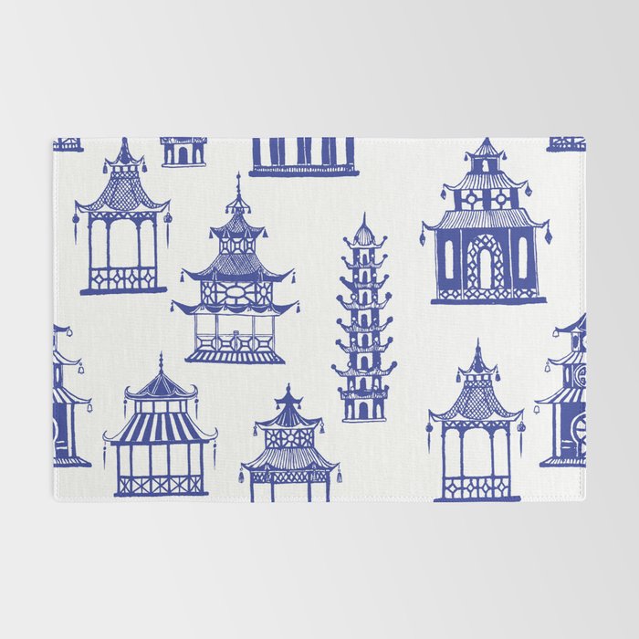 Chinoiserie Temple Pagodas Rug Gallery Image 2