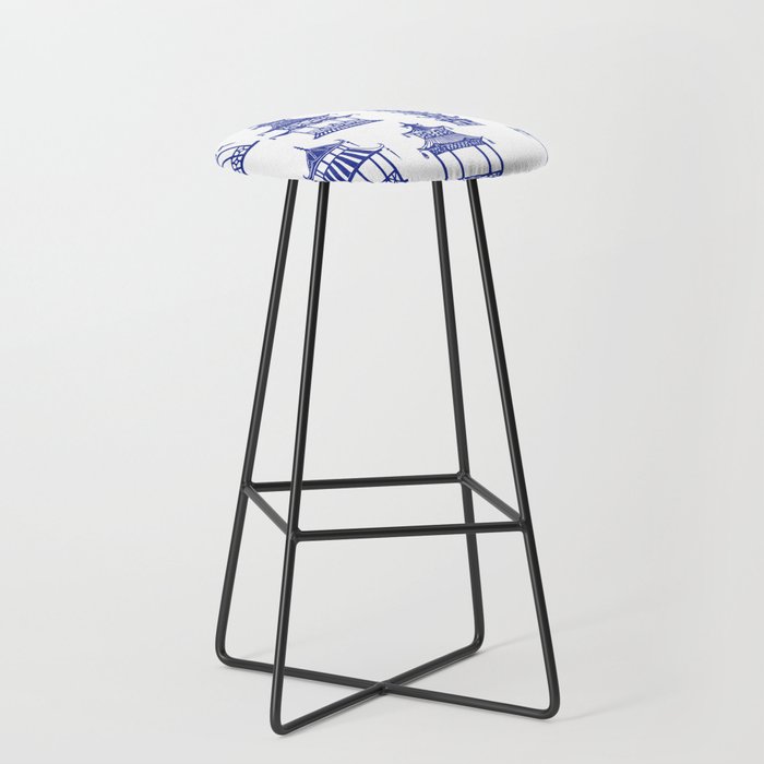 Chinoiserie Temple Pagodas Stool Gallery Image 1