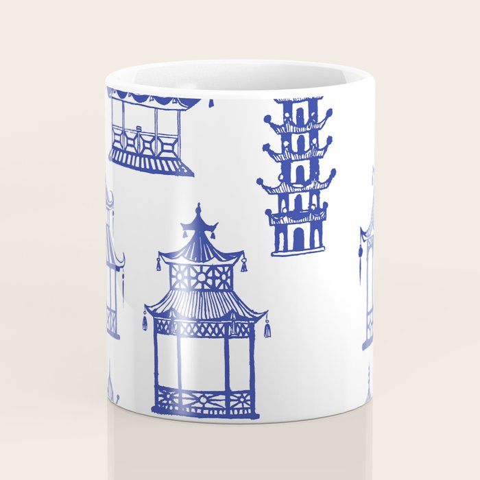 Chinoiserie Temple Pagodas Coffee Mug Gallery Image 4
