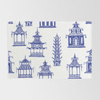 Chinoiserie Temple Pagodas Rug Gallery Image 2