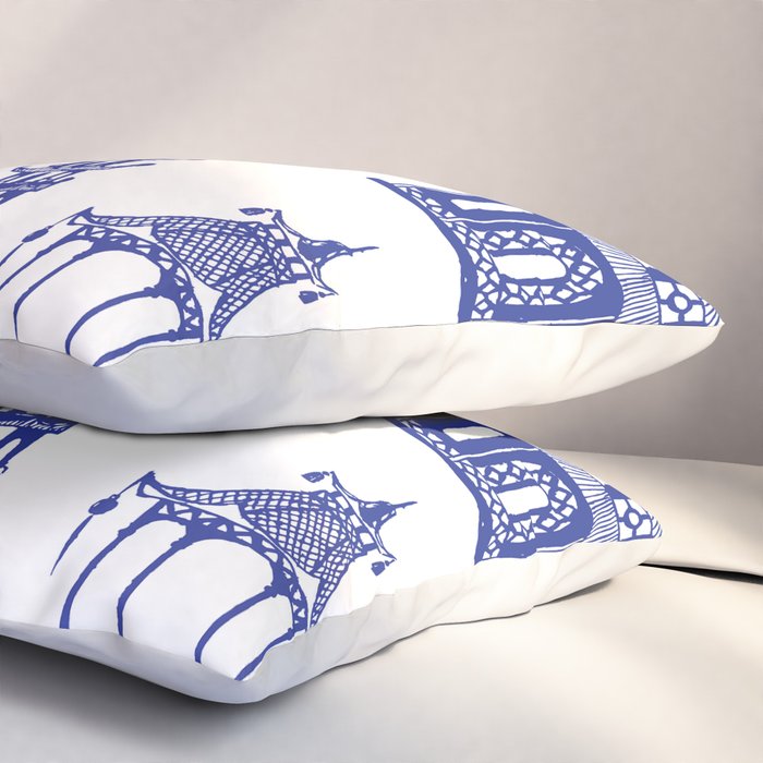 Chinoiserie Temple Pagodas Pillow Sham Gallery Image 3