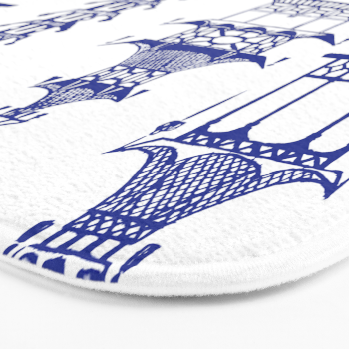 Chinoiserie Temple Pagodas Bath Mat Gallery Image 3